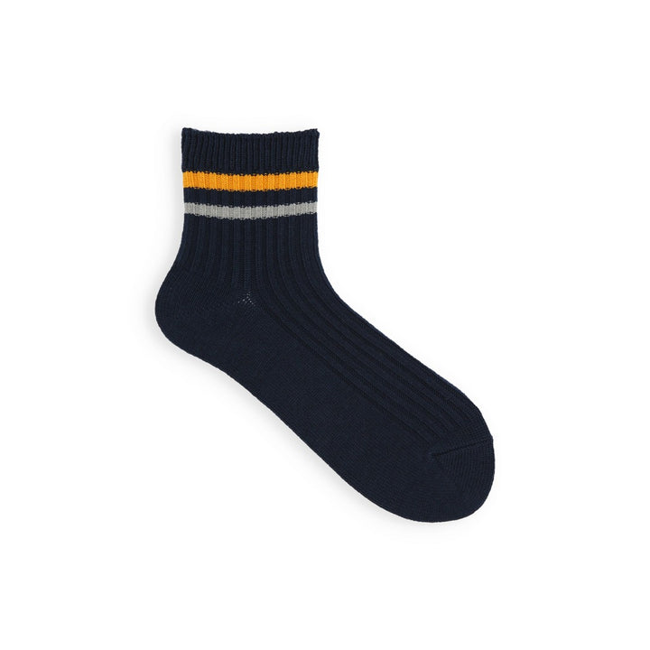 011132176 Bicolore Line Top Rib Ankle Socks