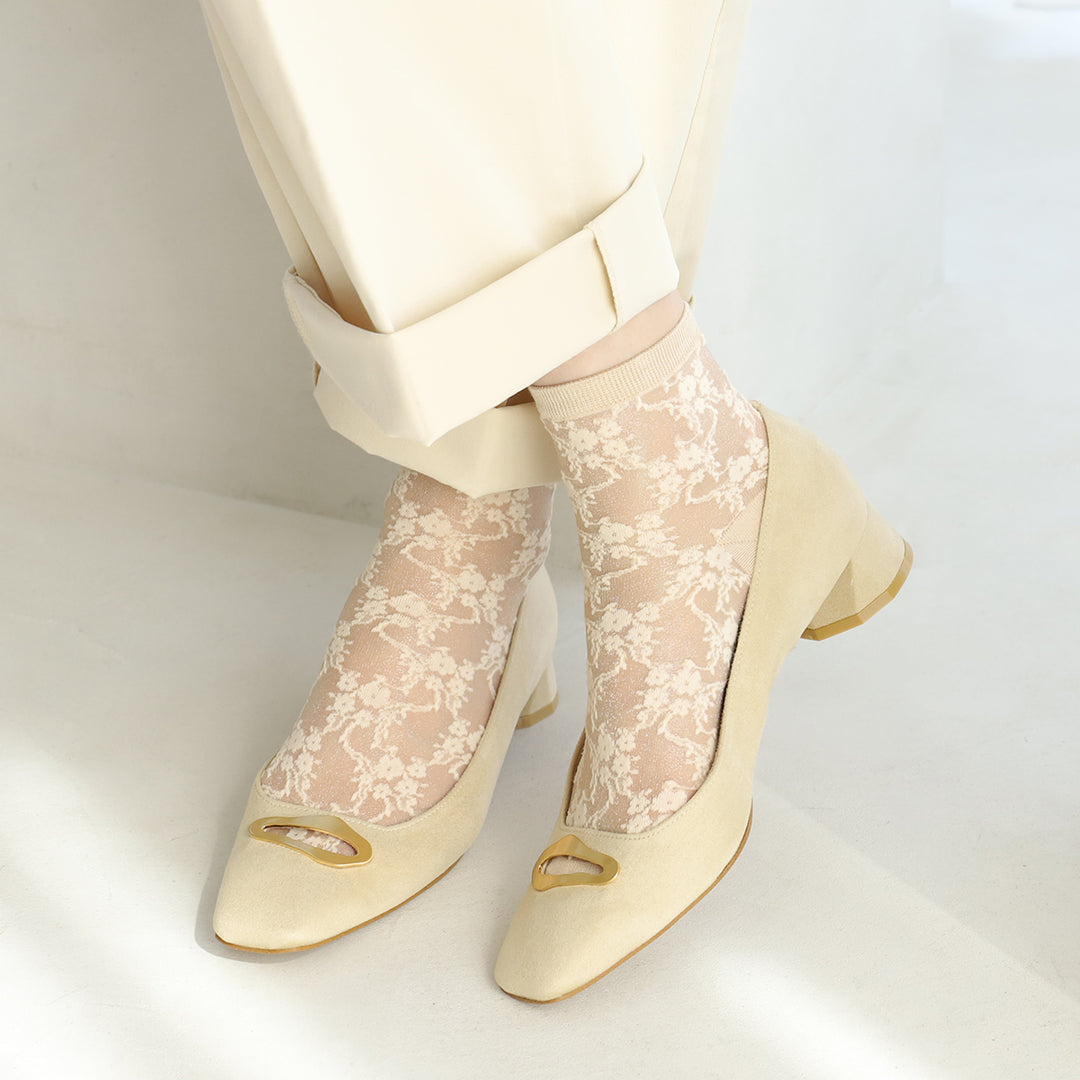 Sheer Flower Socks