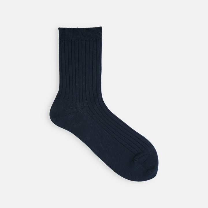 011141470 100% Cotton Ribbed Mid-Calf Socks