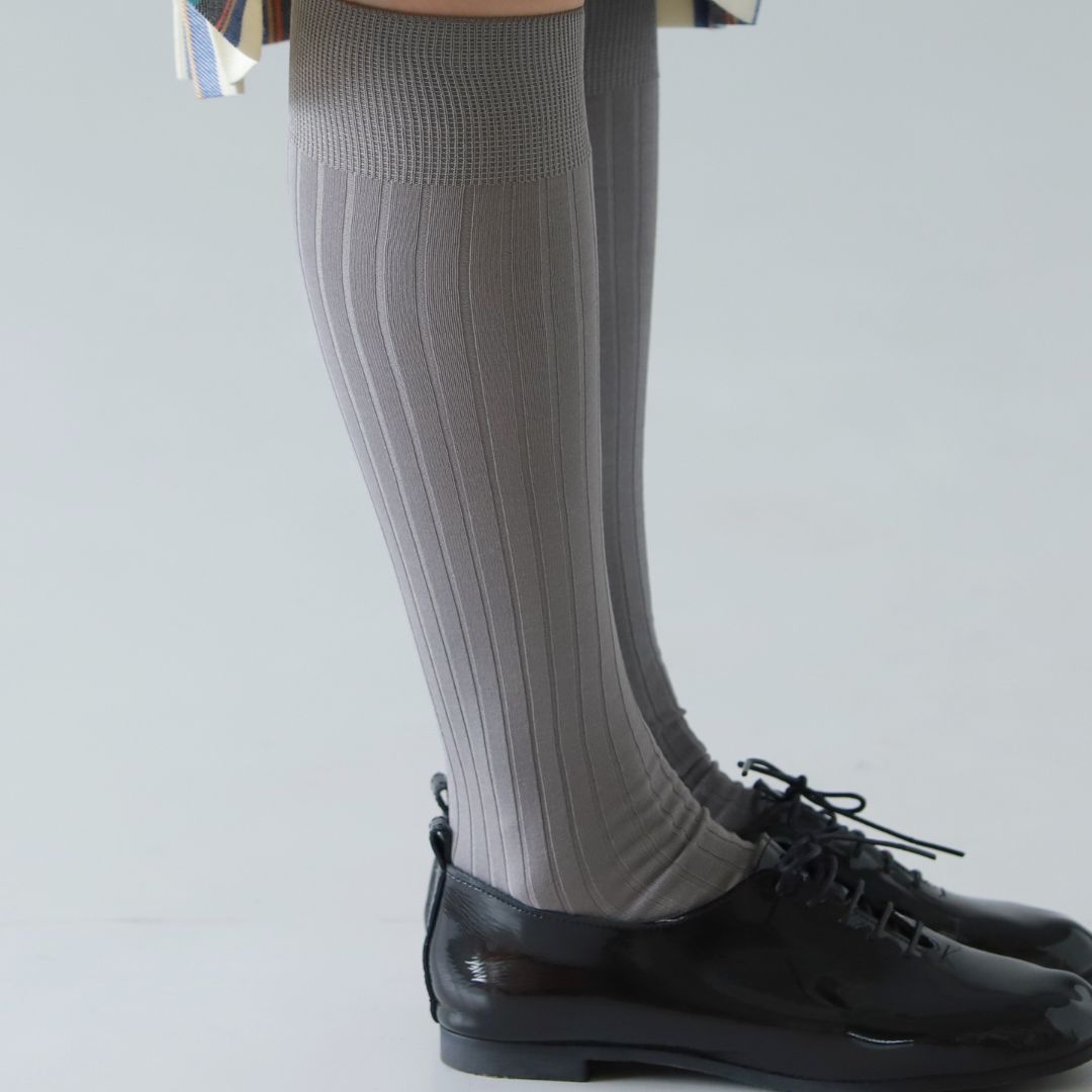 011170144 Fine Cotton Ribbed Knee High Socks