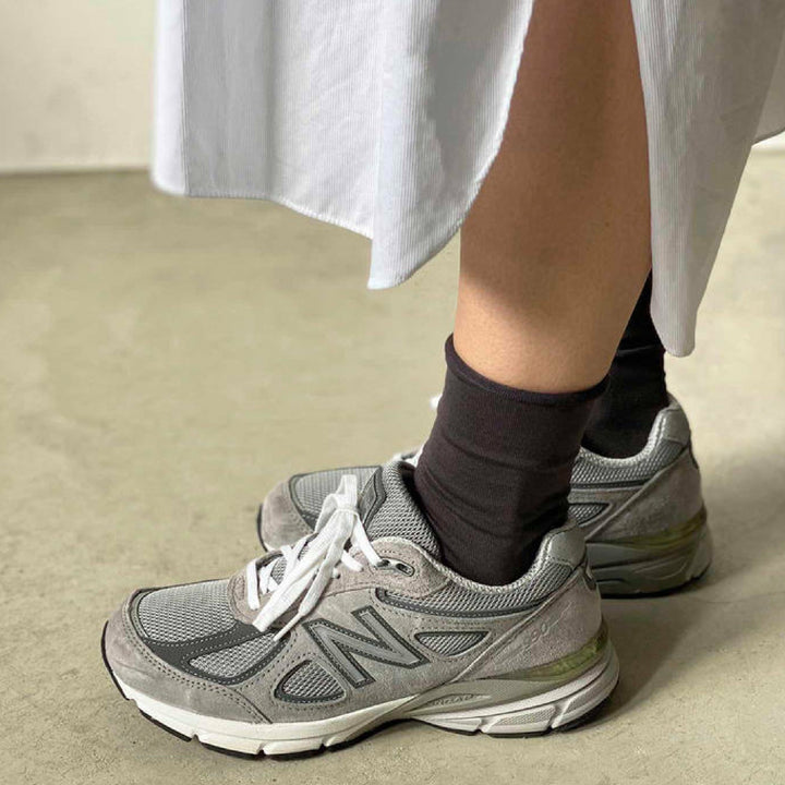 Roll Top Plain Ankle Socks