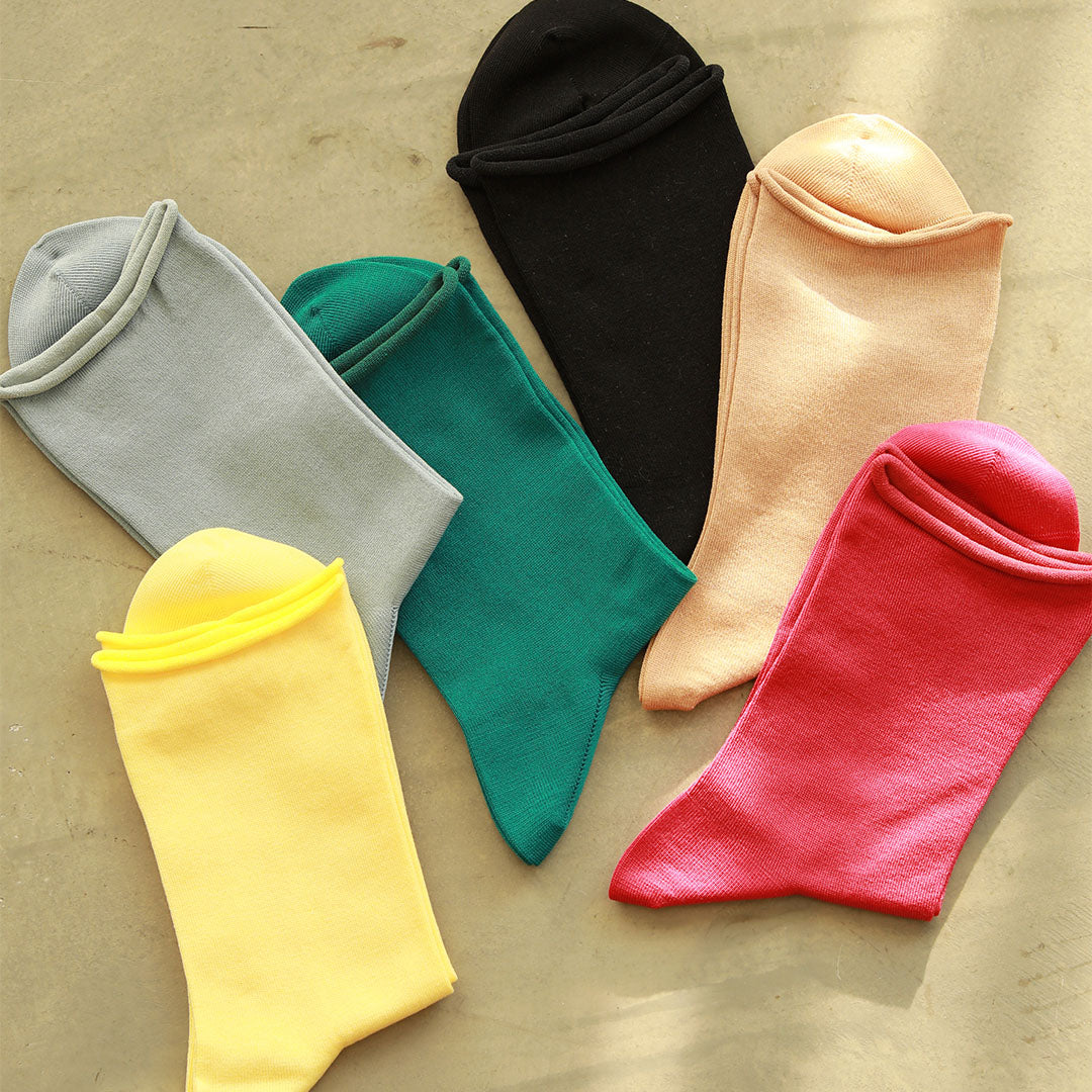 021131755 Fine Roll Top Low Crew Socks