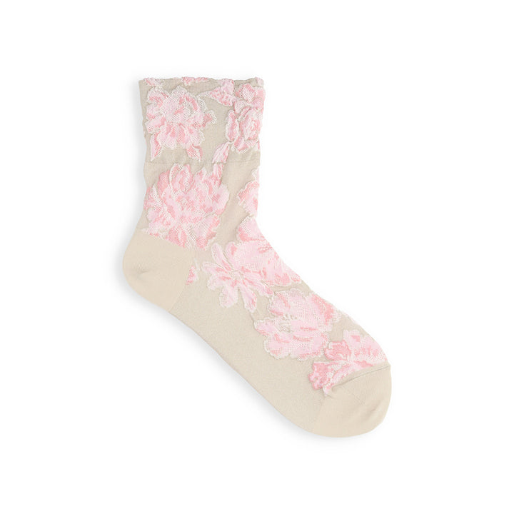 021132287 Float Flowers Low Crew Socks