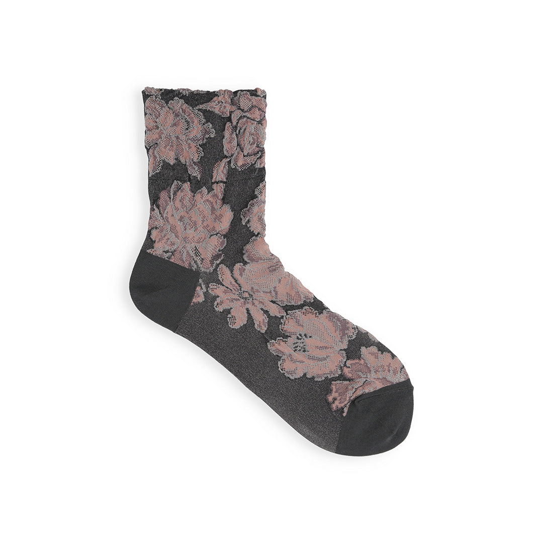 021132287 Float Flowers Low Crew Socks