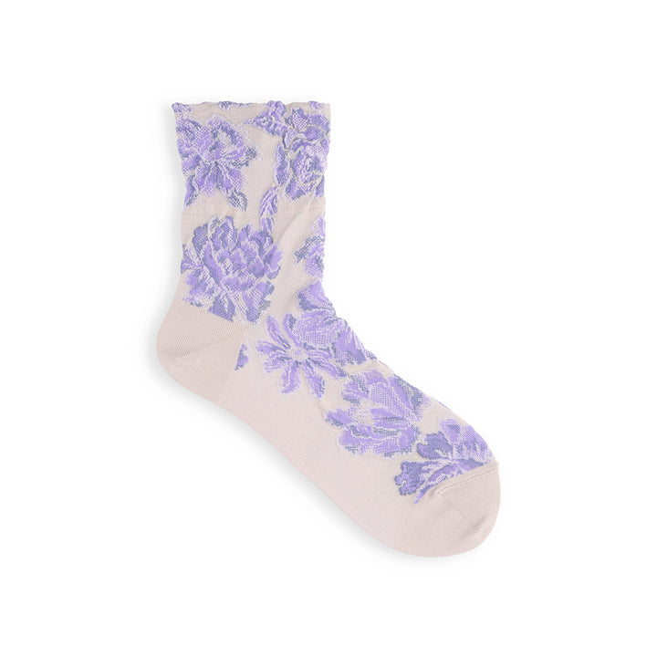 021132287 Float Flowers Low Crew Socks