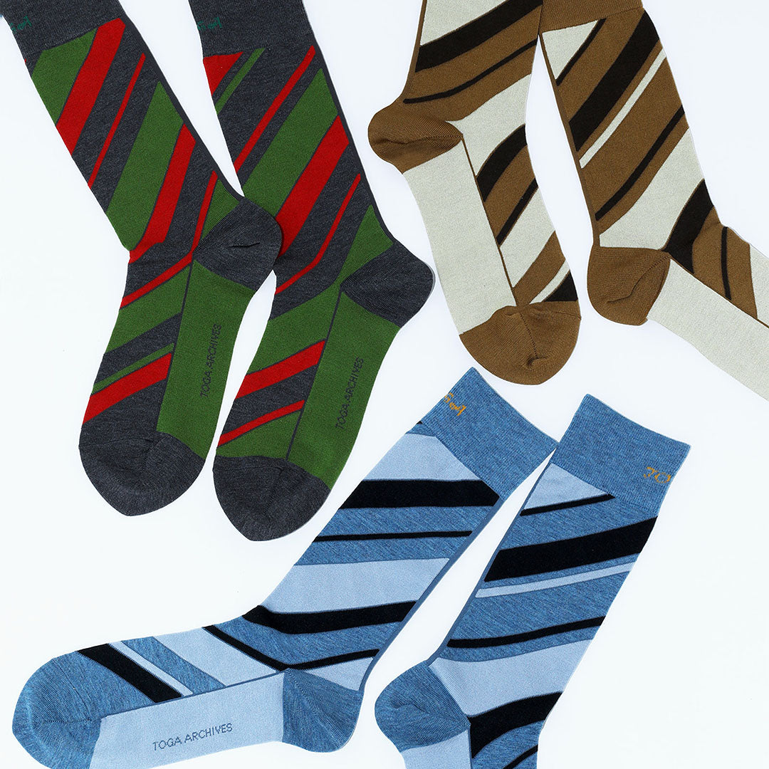 021140956 TOGA Collab Regimental Stripe Socks S