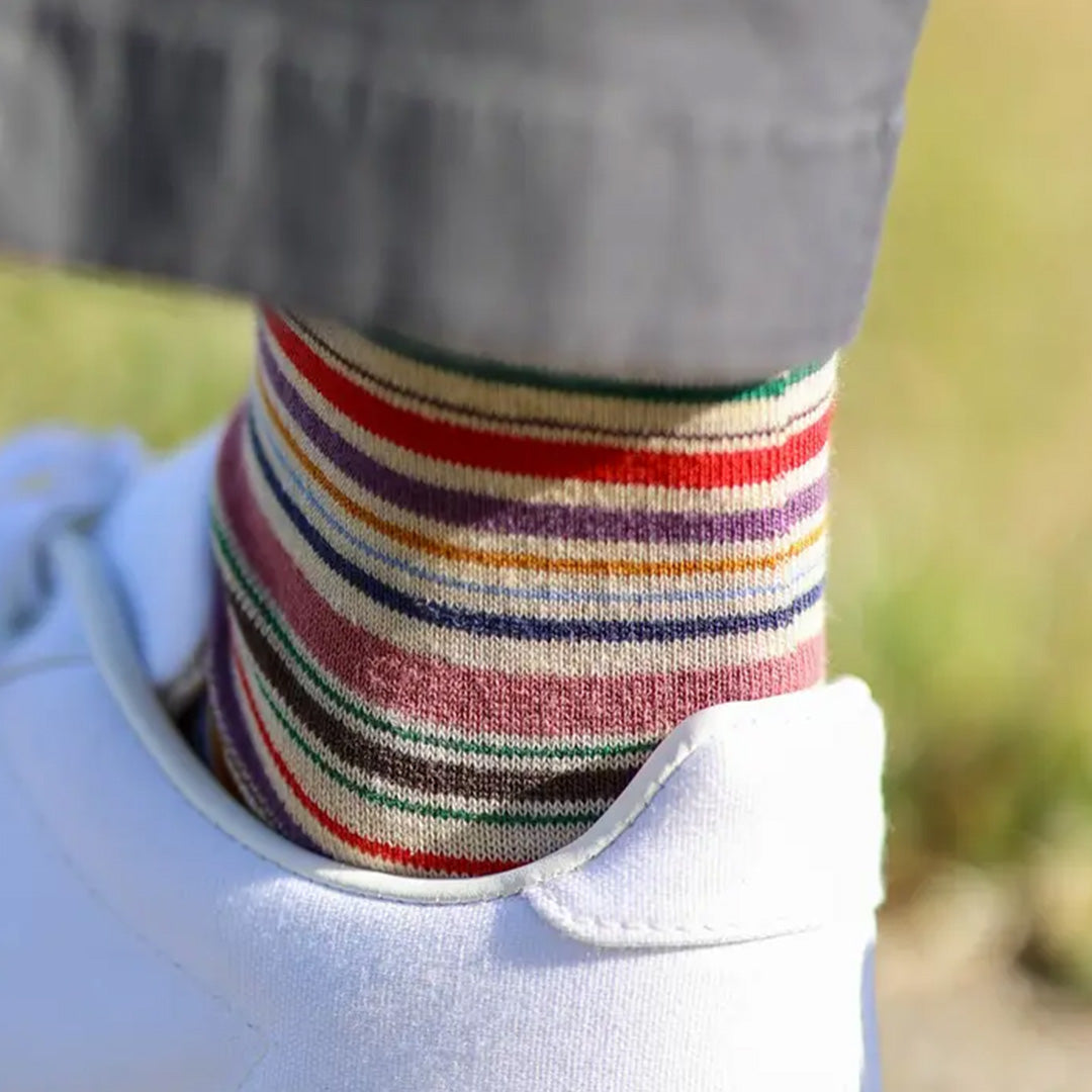 Multi-Striped Short Socks