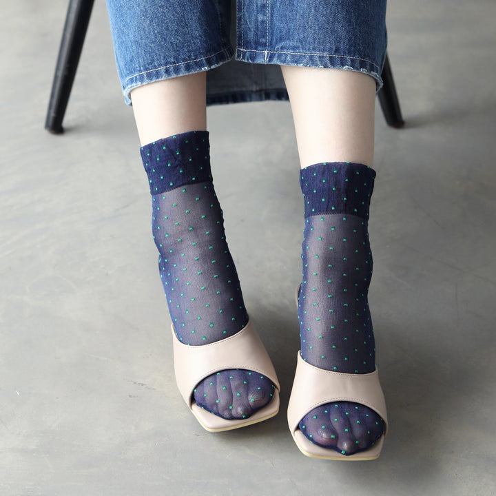  Sheer Polka Dot Socks