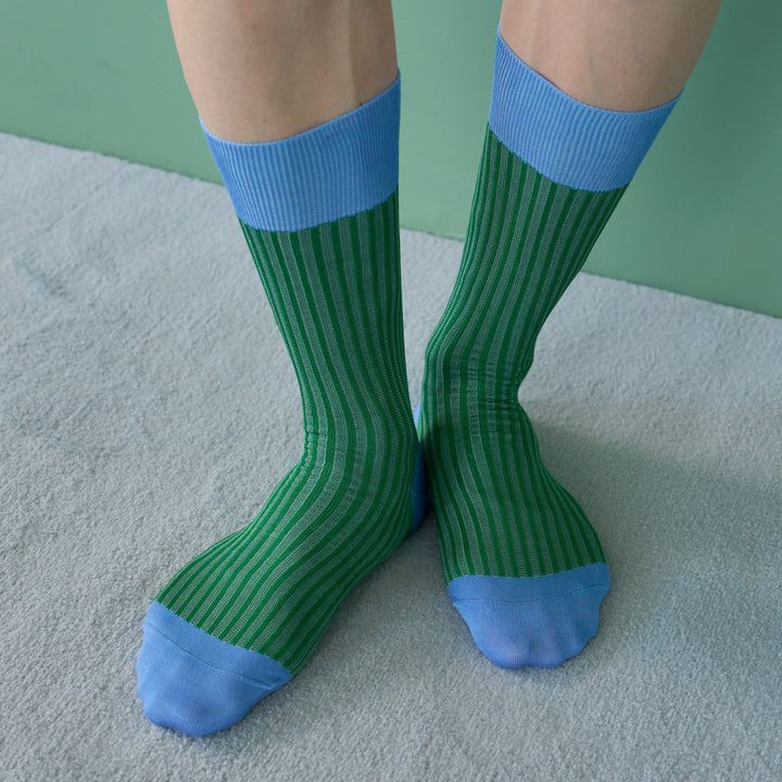 74 Dark green Men's Jacquard Striped Socks